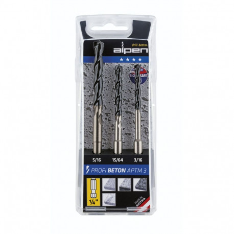 Alpen APTM3 HM-Concrete kuusnurkne komplekt 3 tk