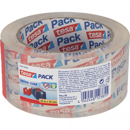Tesa Packaging Tape 66m x 50mm Crystal Clear transparent 57807