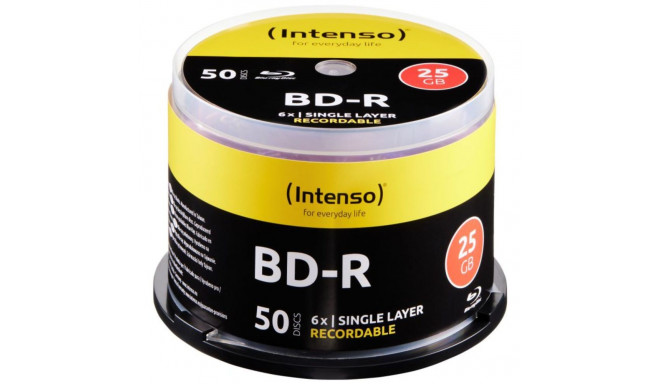 1x50 Intenso BD-R 25GB 6x kiirus, karp