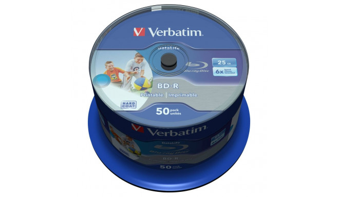 1x50 Verbatim BD-R Blu-Ray 25GB 6x kiirus DL laia pinnaga prinditav CB