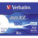 1x5 Verbatim BD-R Blu-Ray 100GB 4x Speed wide printable JC