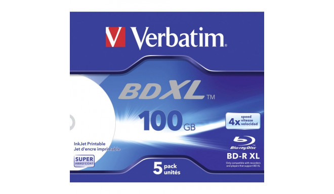 1x5 Verbatim BD-R Blu-Ray 100GB 4x kiirus lai prinditav JC