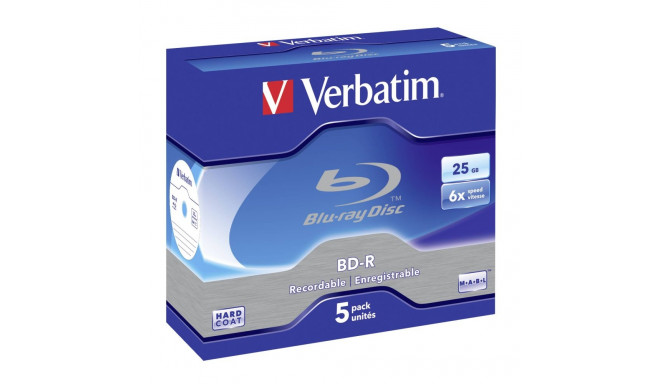 1x5 Verbatim BD-R Blu-Ray 25GB 6x kiirus jewel case