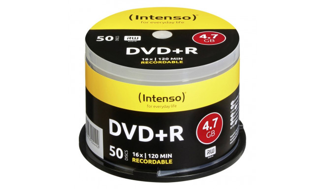 1x50 Intenso DVD+R 4,7GB 16x kiirus, karp