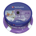 1x25 Verbatim DVD+R Kahekihiline 8x Kiirus, prinditav, 8,5GB