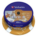 1x25 Verbatim DVD-R 4,7GB 16x Kiirus, lai prinditav pind
