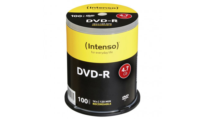 1x100 Intenso DVD-R 4,7GB 16x kiirus, karp