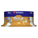 1x25 Verbatim DVD-R 4,7GB 16x Kiirus, lai prinditav pind