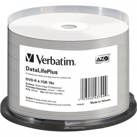 1x50 Verbatim DVD-R 4,7GB 16x lai prinditav NON-ID