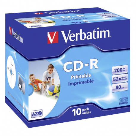 1x10 Verbatim Data Life Plus JC CD-R 80 / 700MB, 52x, prinditav