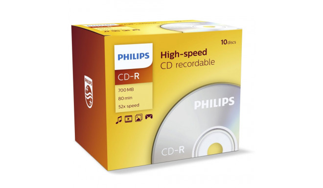 1x10 Philips CD-R 80 min 700 MB 52x JC