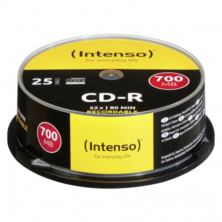 1x25 Intenso CD-R 80 / 700MB 52x kiirus, Cakebox karp