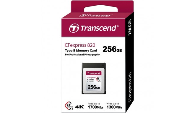 Transcend CFexpress kaart 256GB Typ B TS256GCFE820