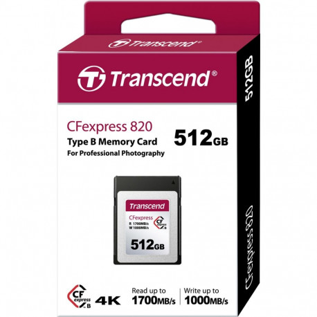 Transcend CFexpress kaart 512GB Typ B TS512GCFE820