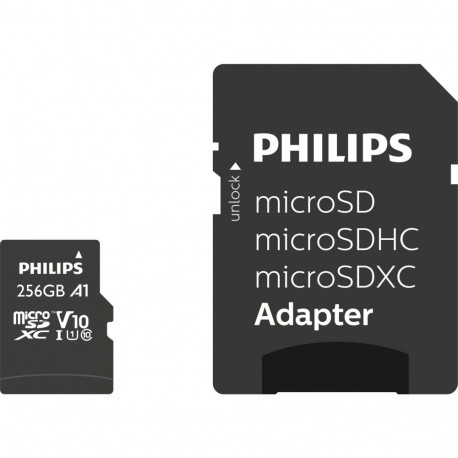 Philips MicroSDXC kaart 256GB Class 10 UHS-I U1 koos adapteriga