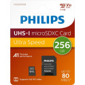 Philips MicroSDXC mälukaart 256GB Class 10 UHS-I U1 koos adapteriga