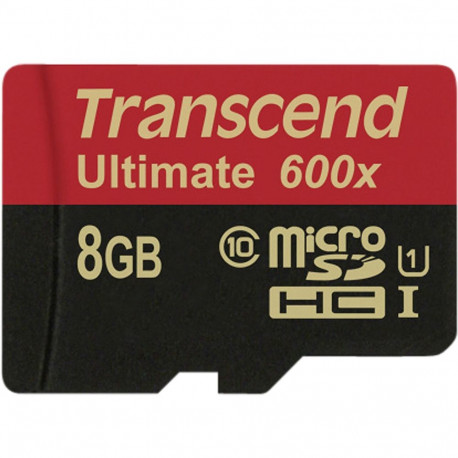 Transcend microSDHC MLC 8GB Class 10 UHS-I 600x + SD-adapter