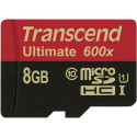 Transcend microSDHC MLC 8GB Klass 10 UHS-I 600x + SD-adapter