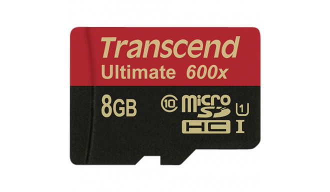 Transcend microSDHC MLC 8GB Class 10 UHS-I 600x + SD-adapter