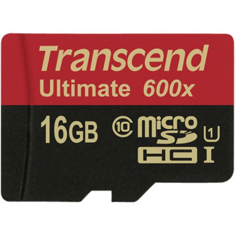 Transcend microSDHC MLC 16GB Class 10 UHS-I 600x + SD-adapter
