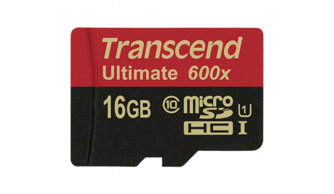 Transcend microSDHC MLC 16GB Class 10 UHS-I 600x + SD-adapter