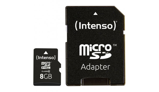 Intenso microSDHC 8GB C10 adapteriga