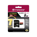 Transcend microSDHC MLC 8GB Klass 10 UHS-I 600x + SD-adapter