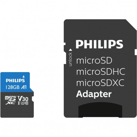 Philips MicroSDXC kaart 128GB Class 10 UHS-I U3 koos adapteriga