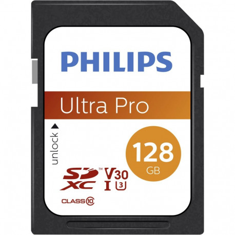Philips SDXC kaart 128GB Class 10 UHS-I U3 V30 A1