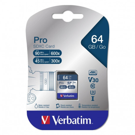 Verbatim SDXC kaart Pro 64GB Class 10 UHS-I 47022