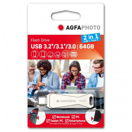 AgfaPhoto USB 3.0 2in1 64GB USB-TypeC