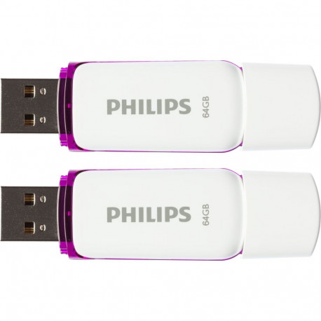 Philips USB 2.0 2-pack 64GB snow edition magic purple