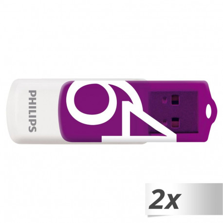 Philips USB 2.0 2-pack 64GB vivid edition maagiline lilla
