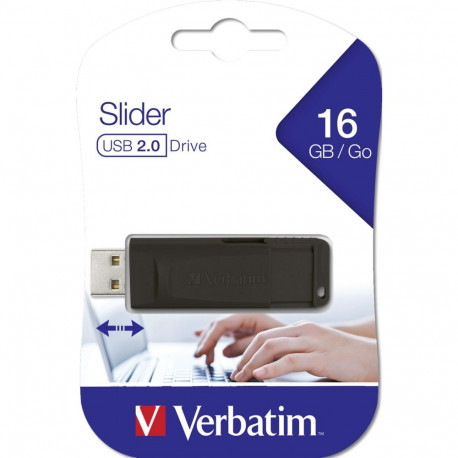 10x1 Verbatim Store n Go Slider 16GB USB 2.0 mälupulk