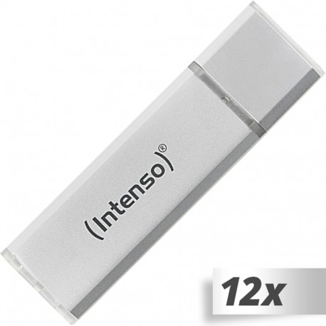 12x1 Intenso Alu Line hõbedane 8GB USB-mälupulk 2.0