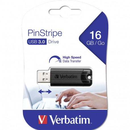 Verbatim Store n Go         16GB Pinstripe USB 3.0 black    49316