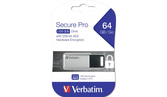 Verbatim Secure Data Pro 64GB USB 3.0 mälupulk