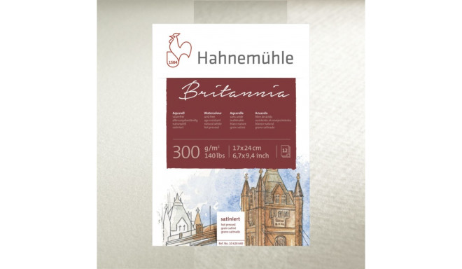 Hahnemühle Britannia akvarellipaber 12 lehte kare 24x32cm 300g