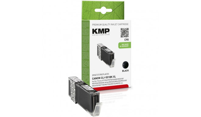 KMP C90 tindikassett must ühilduv Canon CLI-551 BK XL-ga
