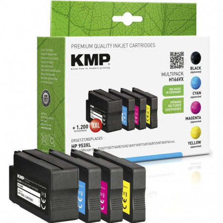 KMP H166VX multipakk must/tsüaan/magenta/kollane ühilduv HP 953 XL-ga