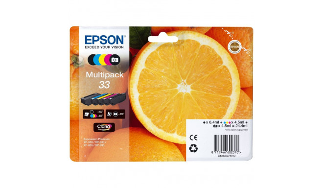 Epson Multipakk Claria Premium Must/Pigmentmust/Sinine/Punane/Kollane 33 T 3337