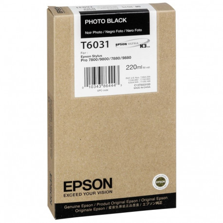 Epson tindikassett foto must T 603 220 ml T 6031