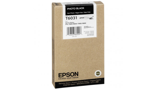 Epson ink cartridge photo black   T 603  220 ml     T 6031