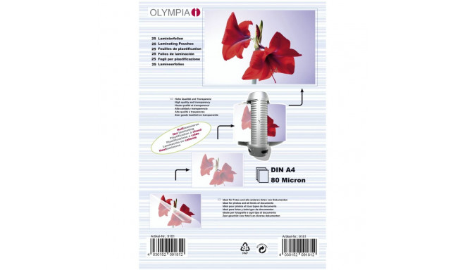 1x25 Olympia Laminating pouches DIN A4 80 micron