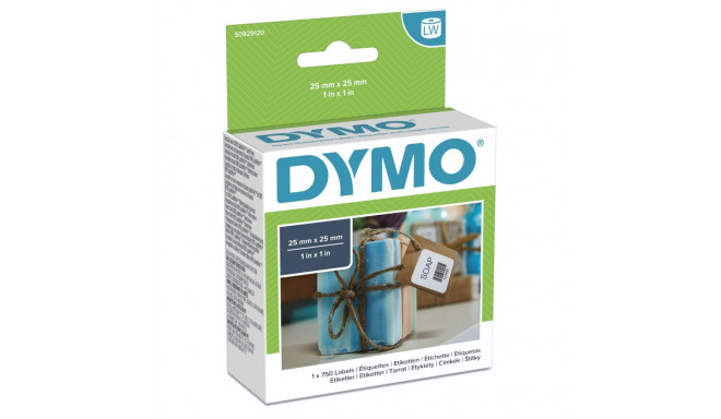 Dymo ruudukujulised universaalsed sildid 25 x 25 mm, 750 tk