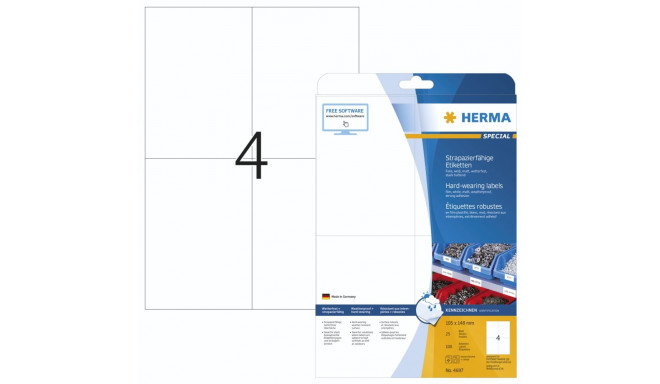 Herma vastupidavad sildid 105x148 25 lehte DIN A4 100 tk 4697