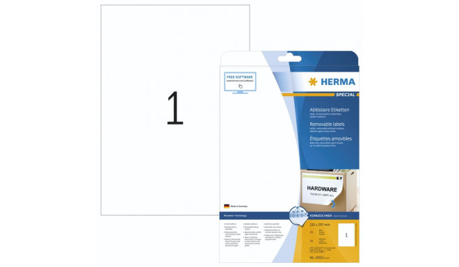Herma eemaldatavad sildid 210x297 25 lehte DIN A4 25 tk 10021