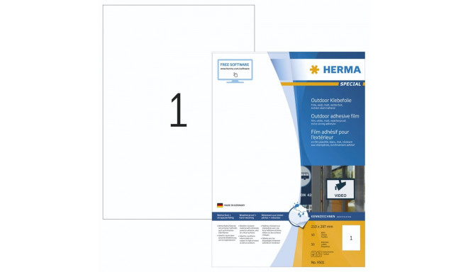 Herma välistingimustesse liimkile 9501 210x297 50 lehte 50 tk