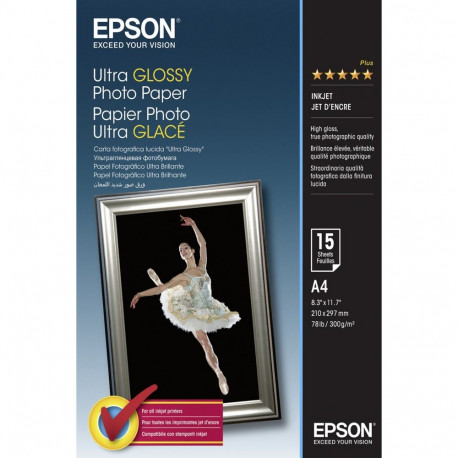 Epson ultra läikiv fotopaber A4, 15 lehte, 300g S041927