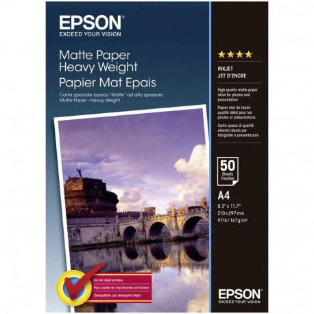 Epson matt paber raske A4, 50 lehte, 167g S041256